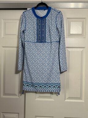 Cabana Life Royal Blue and White Printed Swim Dress